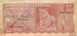 50 Francs RWANDA BURUNDI  1960 P.04 pr.TB
