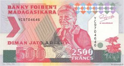 2500 Francs - 500 Ariary MADAGASCAR  1993 P.072Aa