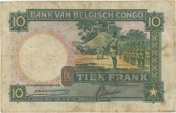 10 Francs BELGIAN CONGO  1941 P.14 F-