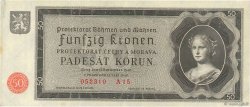50 Korun BOHEMIA & MORAVIA  1940 P.05a VF