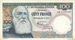 100 Francs CONGO BELGA  1960 P.33b