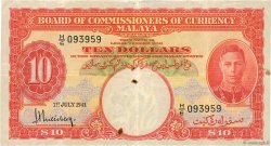 10 Dollars MALAYA  1941 P.13