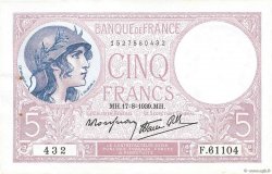 5 Francs FEMME CASQUÉE modifié FRANCE  1939 F.04.06