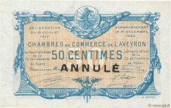 50 Centimes Annulé FRANCE Regionalismus und verschiedenen Rodez et Millau 1917 JP.108.12