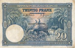20 Francs CONGO BELGA  1949 P.15G q.BB