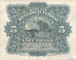 5 Francs BELGIAN CONGO  1947 P.13Ad VF