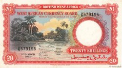 20 Shillings AFRIQUE OCCIDENTALE BRITANNIQUE  1954 P.10a pr.SPL