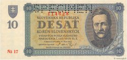 10 Korun Spécimen SLOVAKIA  1943 P.06s