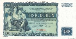1000 Korun Spécimen TSCHECHOSLOWAKEI  1934 P.026s fST+