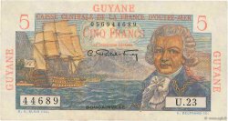 5 Francs Bougainville FRENCH GUIANA  1946 P.19a XF-
