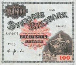 100 Kronor SWEDEN  1958 P.45d VF+