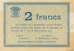 2 Francs FRANCE regionalism and miscellaneous  1920 JPNEC.78.38 XF
