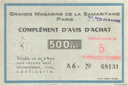 5 NF sur 500 Francs FRANCE regionalismo y varios Paris 1960 