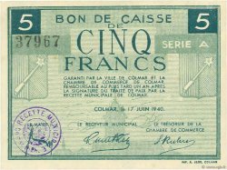 5 Francs FRANCE regionalism and miscellaneous Colmar 1940 K.014
