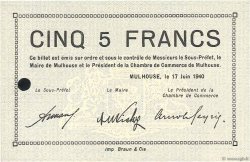 5 Francs FRANCE régionalisme et divers Mulhouse 1940 K.069 pr.NEUF