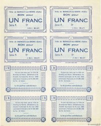 1 Franc Planche FRANCE régionalisme et divers Romilly-Sur-Seine 1940 K.100b pr.SPL