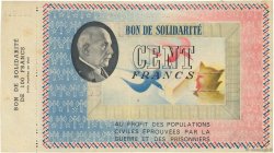 100 Francs BON DE SOLIDARITÉ FRANCE Regionalismus und verschiedenen  1941 