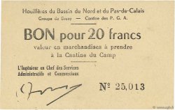20 Francs FRANCE regionalismo y varios Bruay 1945 K.067.05a SC
