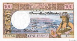 100 Francs NUEVAS HÉBRIDAS  1977 P.18d FDC