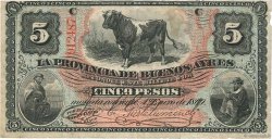 5 Pesos ARGENTINE  1869 PS.0483b TTB
