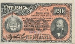 20 Centavos ARGENTINIEN  1884 P.007a VZ