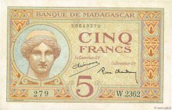5 Francs MADAGASCAR  1937 P.035