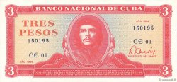 3 Pesos CUBA  1984 P.107a UNC-