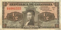 1/2 Peso Oro COLOMBIE  1948 P.345a TTB
