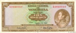 100 Bolivares VENEZUELA  1967 P.048e AU