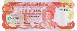 5 Dollars BELIZE  1987 P.47a fVZ
