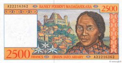 2500 Francs - 500 Ariary MADAGASCAR  1998 P.081
