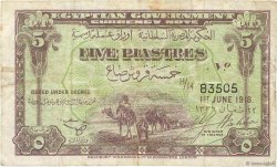 5 Piastres ÉGYPTE  1918 P.162 TB