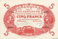 5 Francs Cabasson rouge GUADELOUPE  1945 P.07e pr.NEUF
