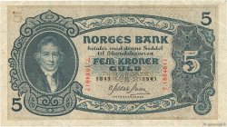 5 Kroner NORVÈGE  1941 P.07c TB
