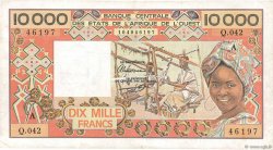 10000 Francs WEST AFRICAN STATES  1989 P.109Ai VF