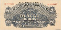 20 Korun Spécimen CECOSLOVACCHIA 1944 P.047s q.FDC