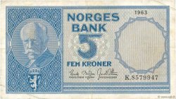 5 Kroner NORVÈGE  1963 P.30g TTB