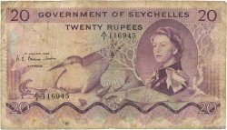 20 Rupees SEYCHELLES  1968 P.16a