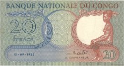 20 Francs RÉPUBLIQUE DÉMOCRATIQUE DU CONGO  1962 P.004a SUP