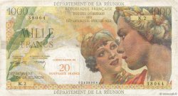 20 NF sur 1000 Francs Union Française ISLA DE LA REUNIóN  1971 P.55b