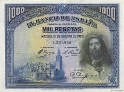 1000 Pesetas SPAIN  1928 P.078a XF