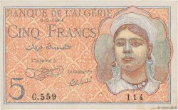 5 Francs ALGÉRIE  1944 P.094a SUP+