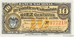 10 Centavos - 1 Real COLOMBIA  1893 P.221 AU