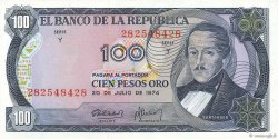 100 Pesos Oro COLOMBIA  1974 P.415