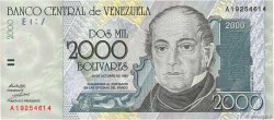 2000 Bolivares VENEZUELA  1998 P.080