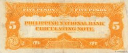 5 Pesos FILIPPINE  1921 P.053 BB