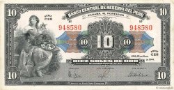 10 Soles PÉROU  1944 P.067Aa