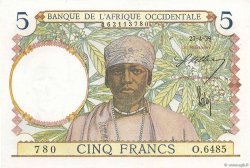 5 Francs AFRIQUE OCCIDENTALE FRANÇAISE (1895-1958)  1939 P.21