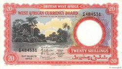 20 Shillings AFRIQUE OCCIDENTALE BRITANNIQUE  1953 P.10a
