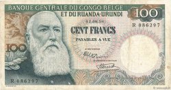 100 Francs CONGO BELGE  1956 P.33a